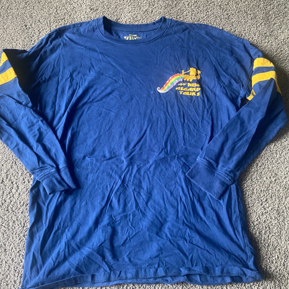 Thor Love and Thunder Her universe Blue Long Sleeve Shirt with Yellow Stripes
